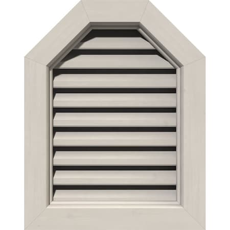 Octagonal Top Gable Vent Western Red Cedar Gable Vent W/Brick Mould Face Frame, 30W X 24H